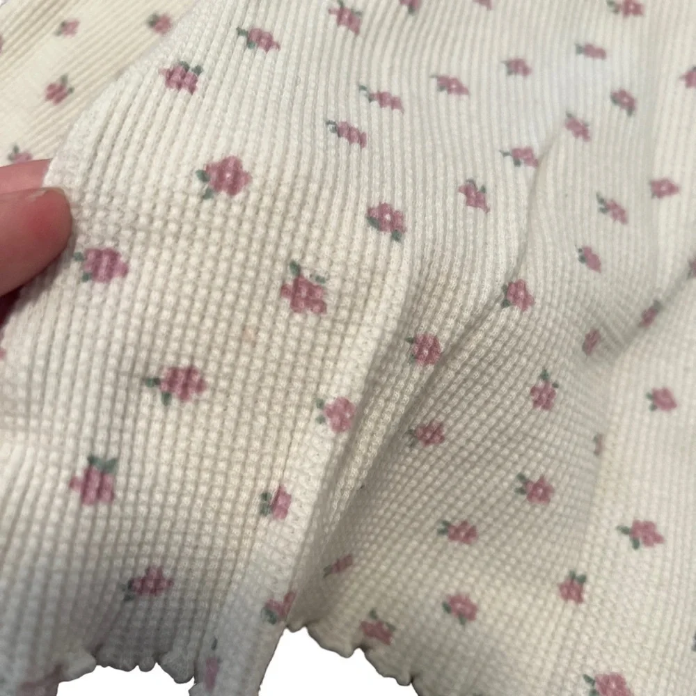 Baby Gap Thermal Top Cream Pink Floral